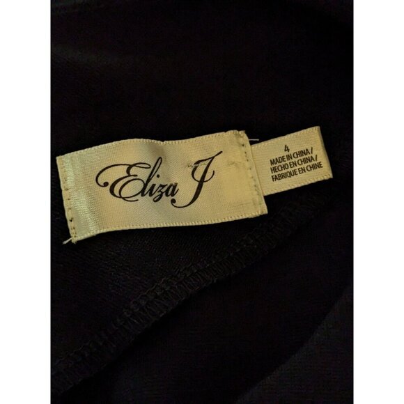 Eliza J Womens 4 Short Dress Stretch Sheath Cap Sleeve Black Office Career Work - Picture 3 of 4